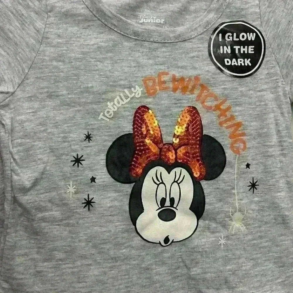 Disney Junior Minnie Set Toddler Girls Outfit Halloween Glow In The Dark 18M NWT